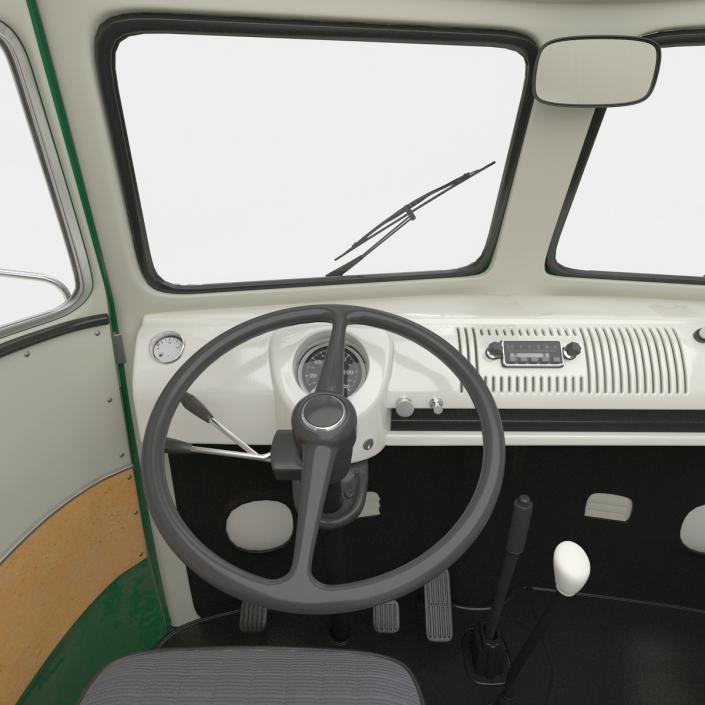 Volkswagen Type 2 Panel Van Rigged Green 2 3D