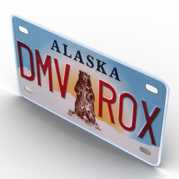 3D model Alaska License Plate