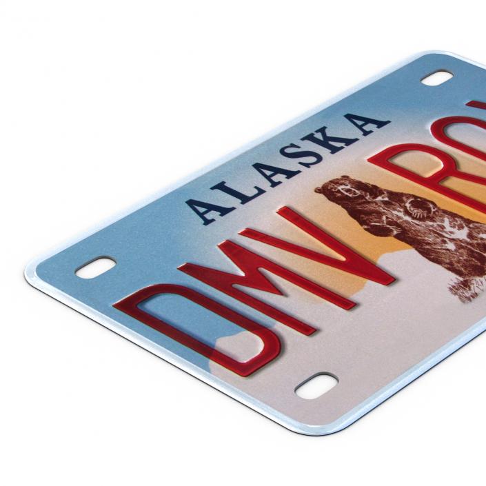 3D model Alaska License Plate