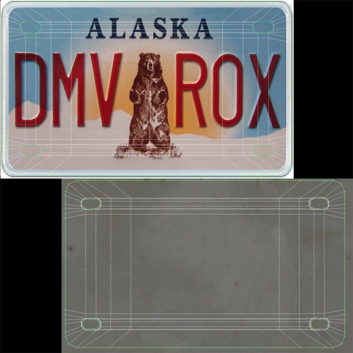 3D model Alaska License Plate