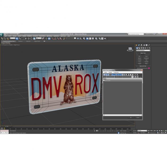 3D model Alaska License Plate