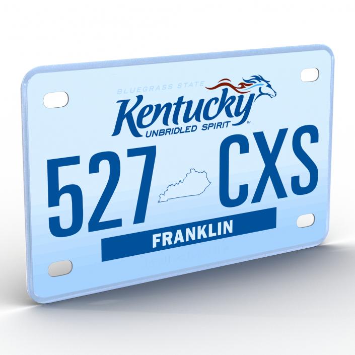 Kentucky License Plate 3D