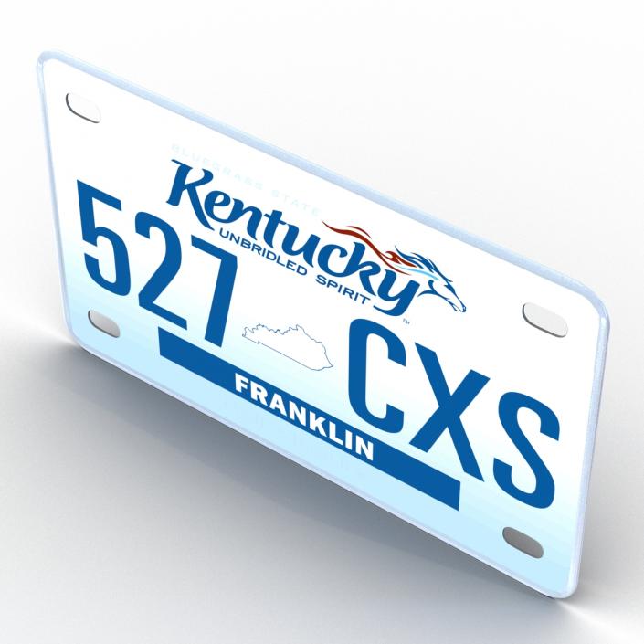 Kentucky License Plate 3D