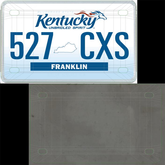 Kentucky License Plate 3D