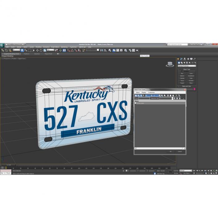 Kentucky License Plate 3D