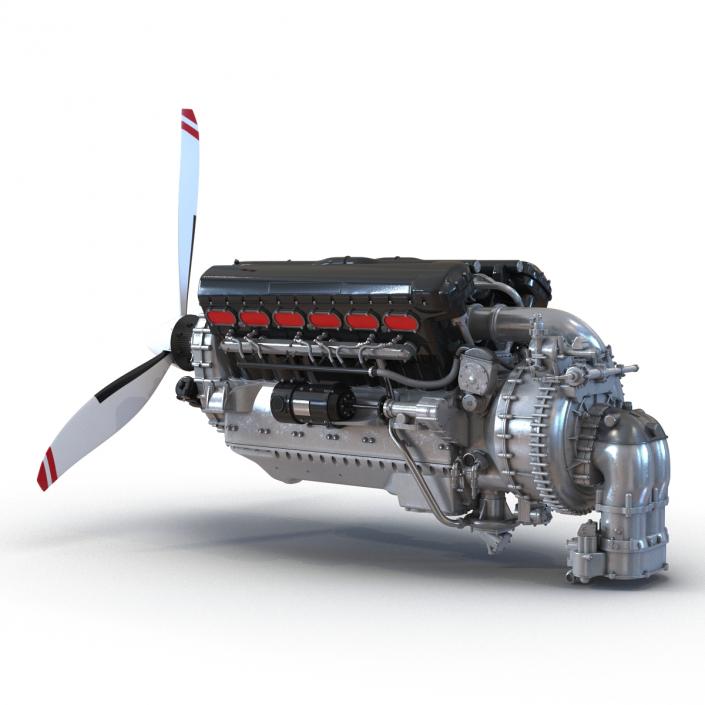 3D model Piston Aero Engine 2