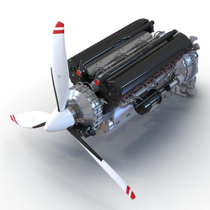 3D model Piston Aero Engine 2