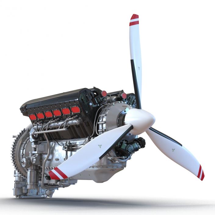 3D model Piston Aero Engine 2