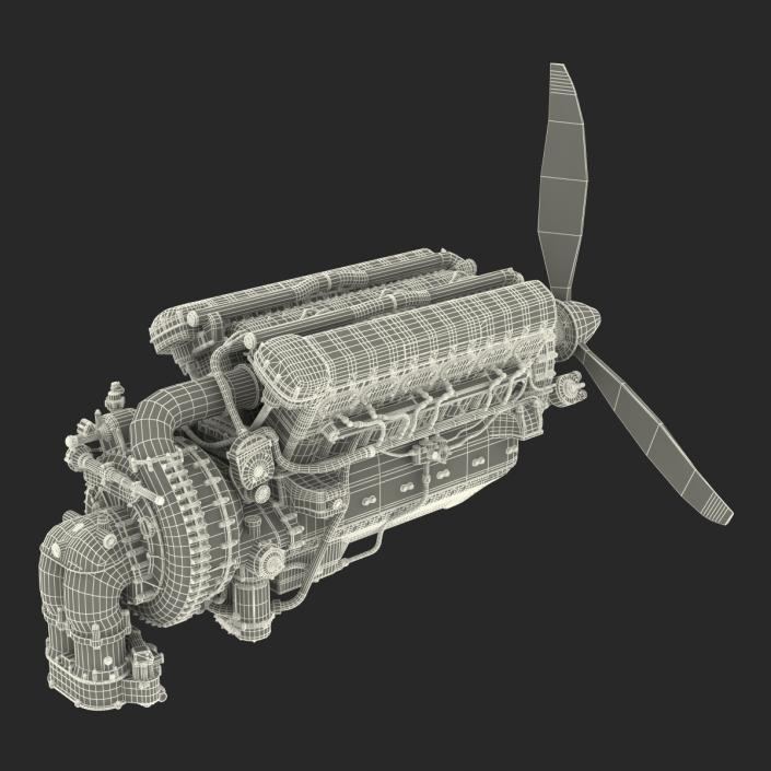 3D model Piston Aero Engine 2