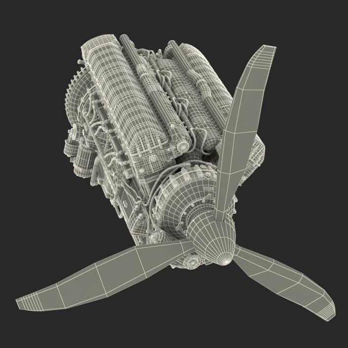 3D model Piston Aero Engine 2