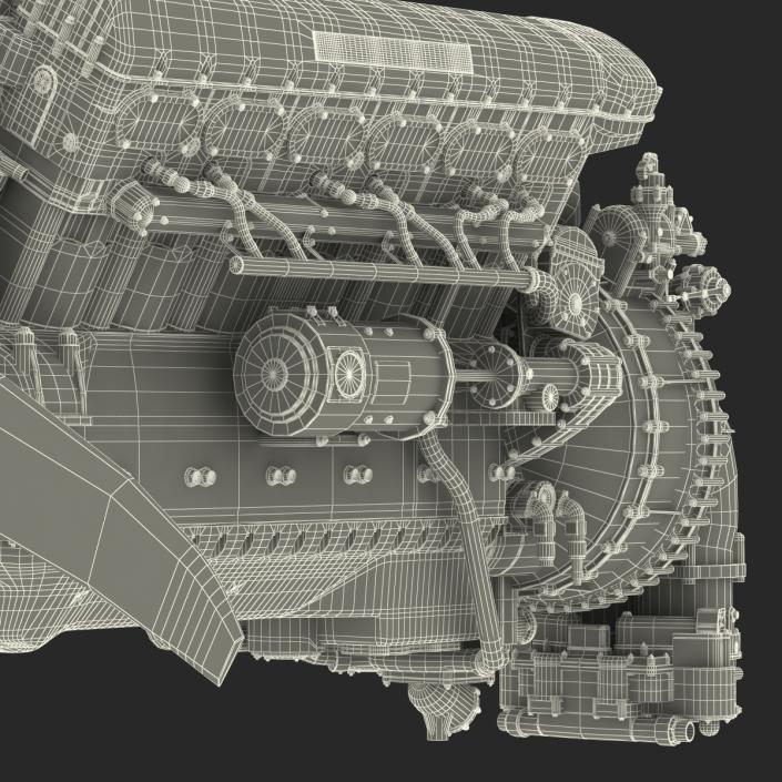 3D model Piston Aero Engine 2