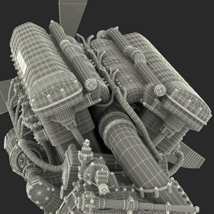 3D model Piston Aero Engine 2