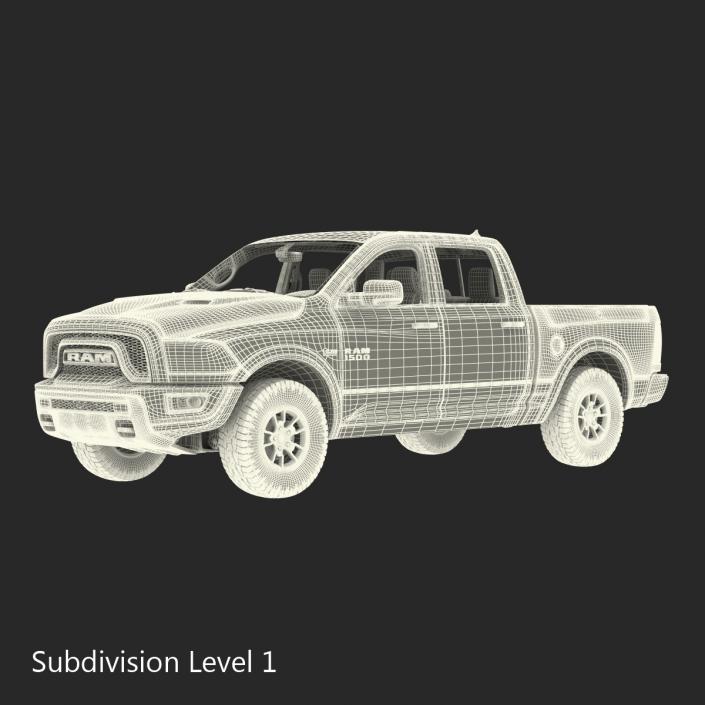 3D Dodge Ram Rebel 2016 Pikup Rigged model