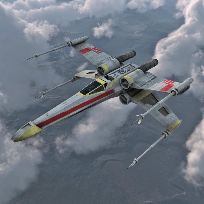 3D model Star Wars X-Wing Starfighter Yellow