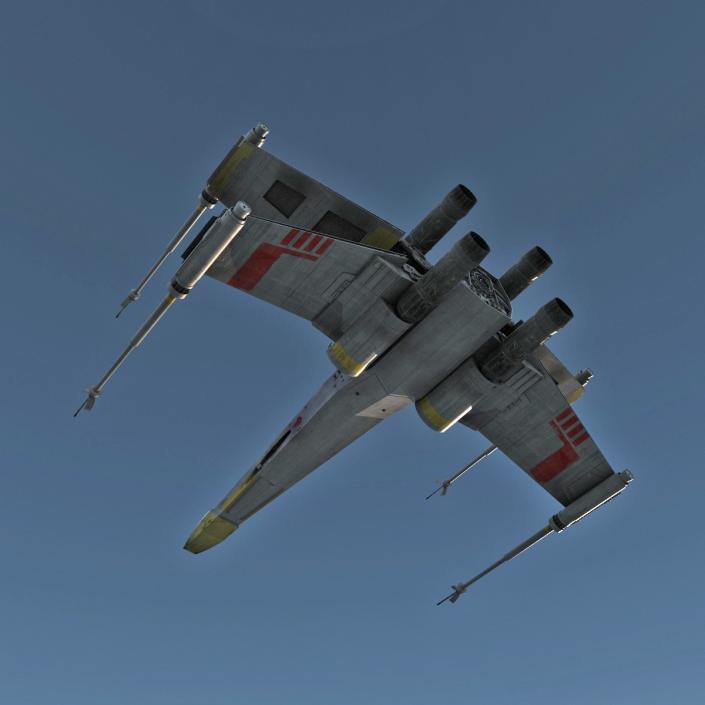 3D model Star Wars X-Wing Starfighter Yellow