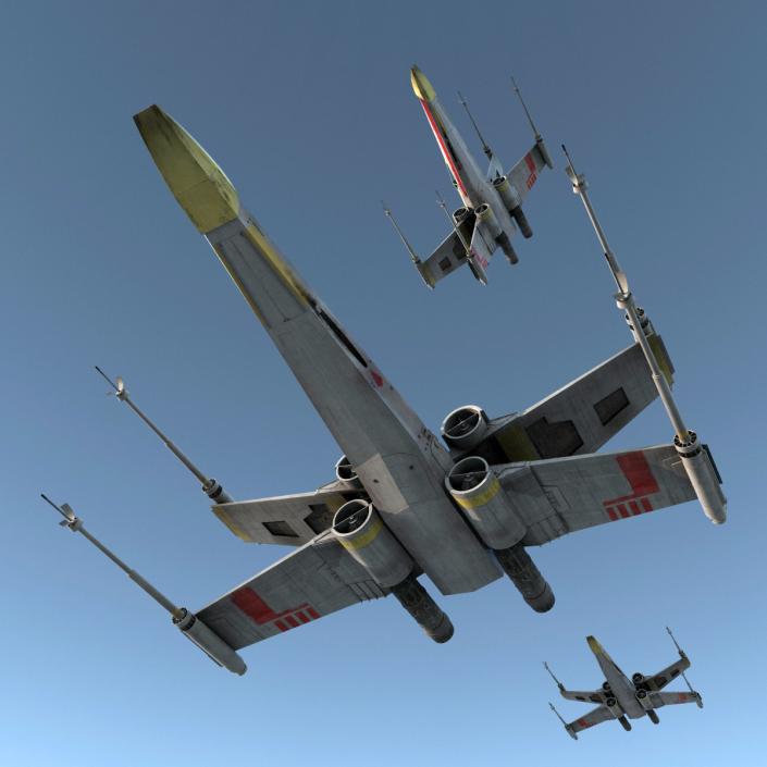 3D model Star Wars X-Wing Starfighter Yellow