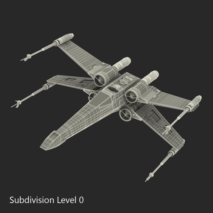 3D model Star Wars X-Wing Starfighter Yellow