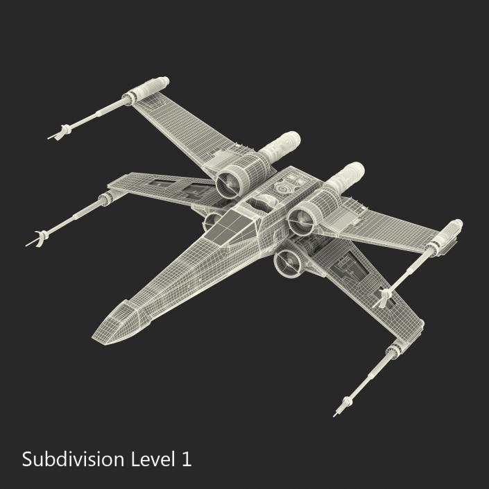 3D model Star Wars X-Wing Starfighter Yellow