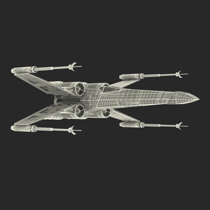 3D model Star Wars X-Wing Starfighter Yellow