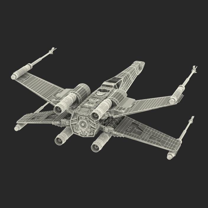 3D model Star Wars X-Wing Starfighter Yellow