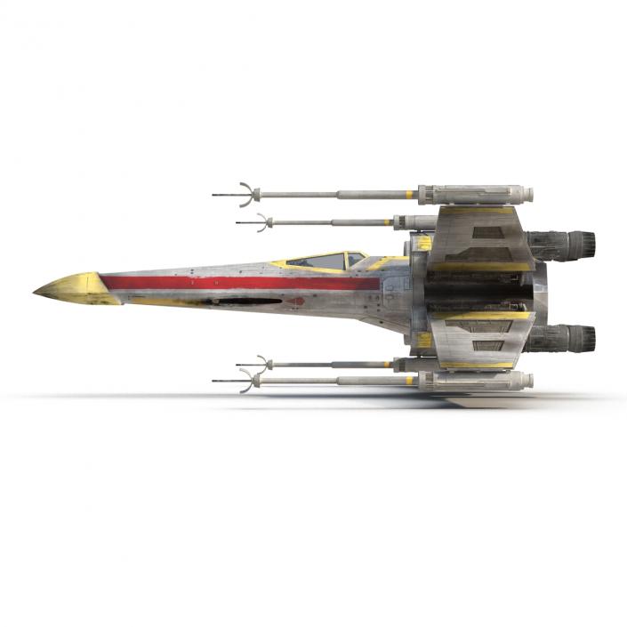 Star Wars X-Wing Starfighter Rigged Yellow 3D