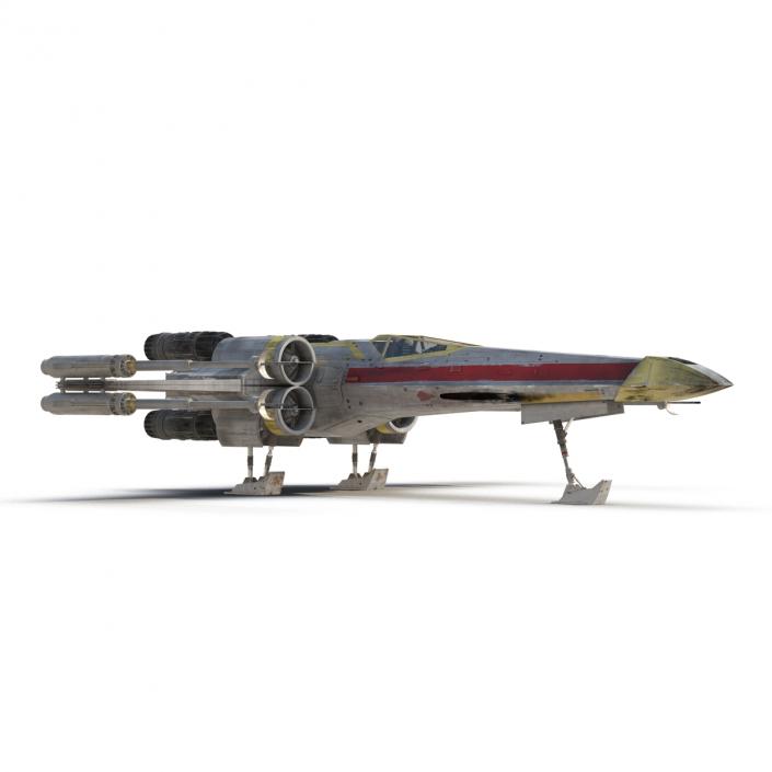 Star Wars X-Wing Starfighter Rigged Yellow 3D