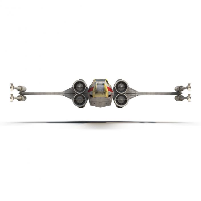 Star Wars X-Wing Starfighter Rigged Yellow 3D