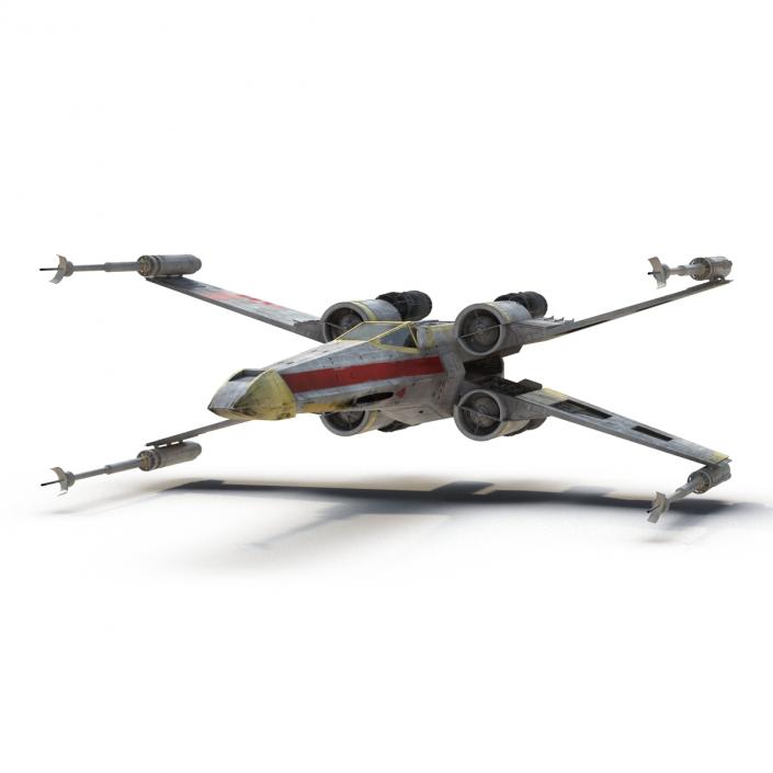 Star Wars X-Wing Starfighter Rigged Yellow 3D