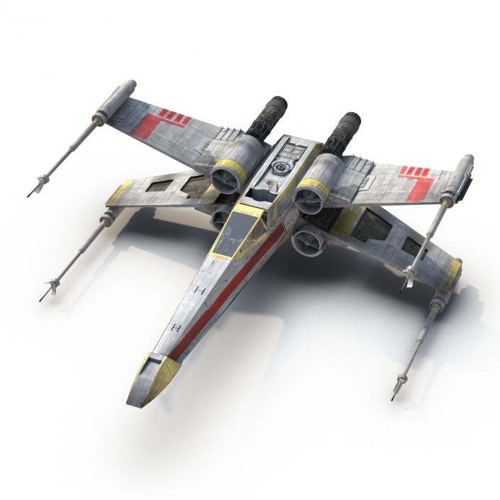 Star Wars X-Wing Starfighter Rigged Yellow 3D