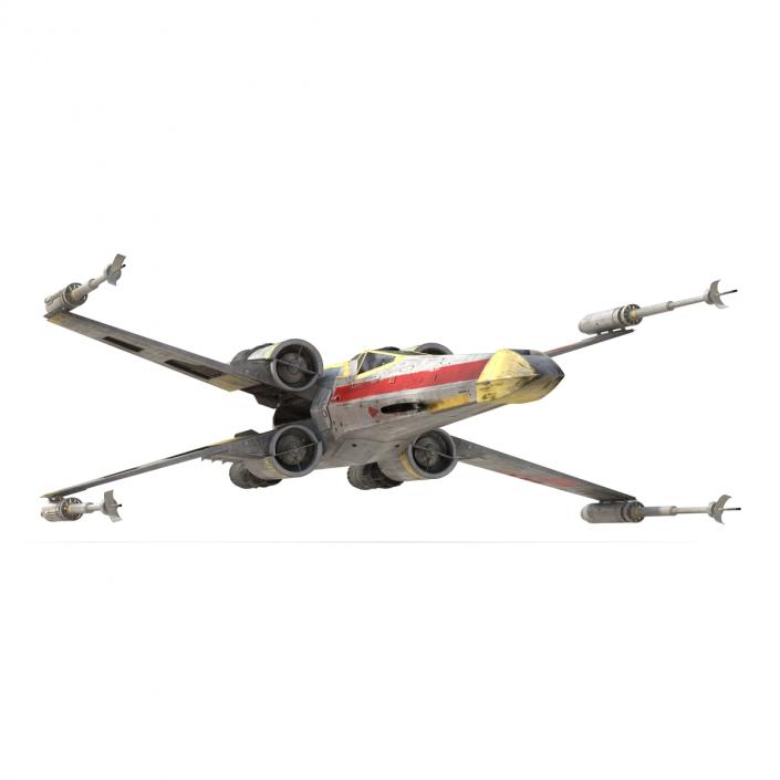 Star Wars X-Wing Starfighter Rigged Yellow 3D