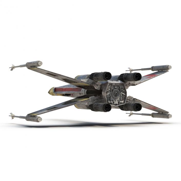 Star Wars X-Wing Starfighter Rigged Yellow 3D