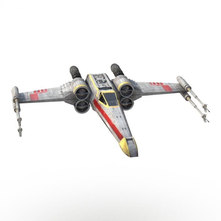 Star Wars X-Wing Starfighter Rigged Yellow 3D