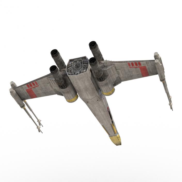 Star Wars X-Wing Starfighter Rigged Yellow 3D