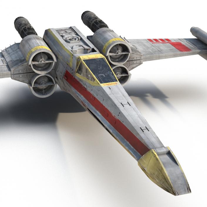 Star Wars X-Wing Starfighter Rigged Yellow 3D