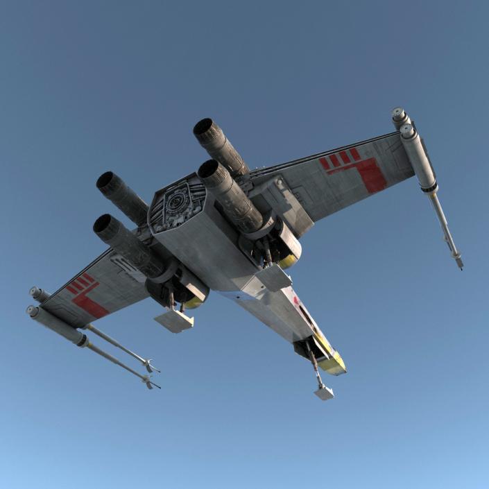 Star Wars X-Wing Starfighter Rigged Yellow 3D