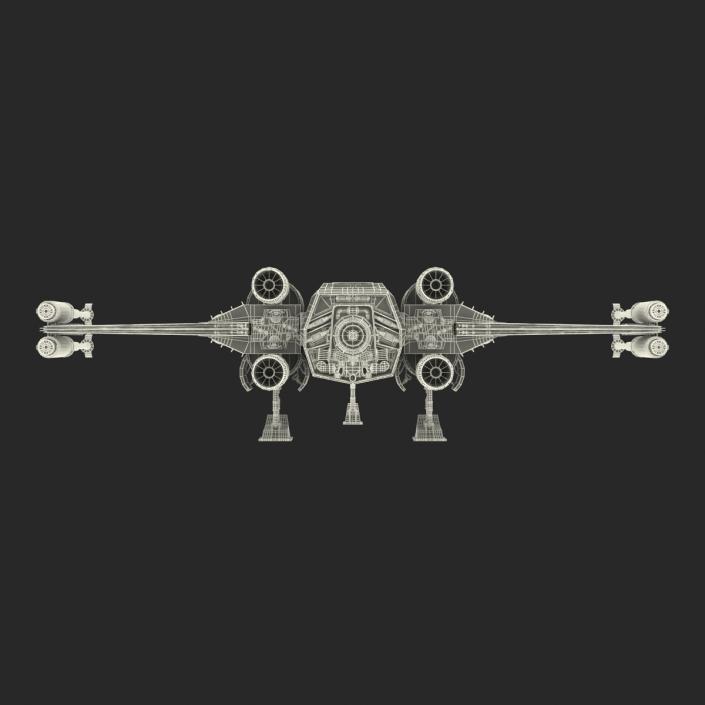 Star Wars X-Wing Starfighter Rigged Yellow 3D