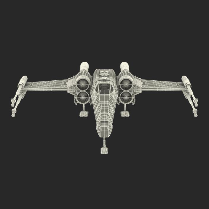 Star Wars X-Wing Starfighter Rigged Yellow 3D