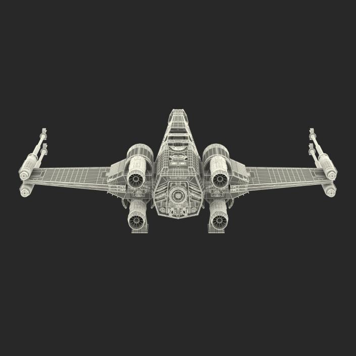 Star Wars X-Wing Starfighter Rigged Yellow 3D