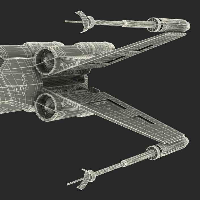 Star Wars X-Wing Starfighter Rigged Yellow 3D