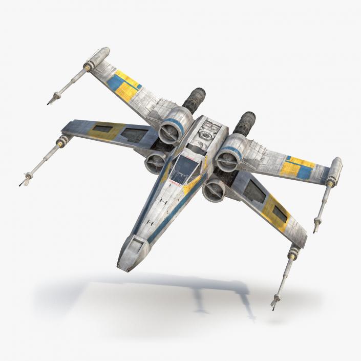 3D Star Wars X-Wing Starfighter Blue model