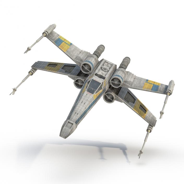 3D Star Wars X-Wing Starfighter Blue model