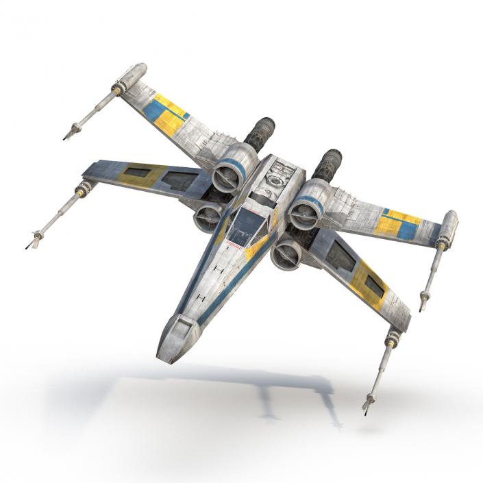 3D Star Wars X-Wing Starfighter Blue model