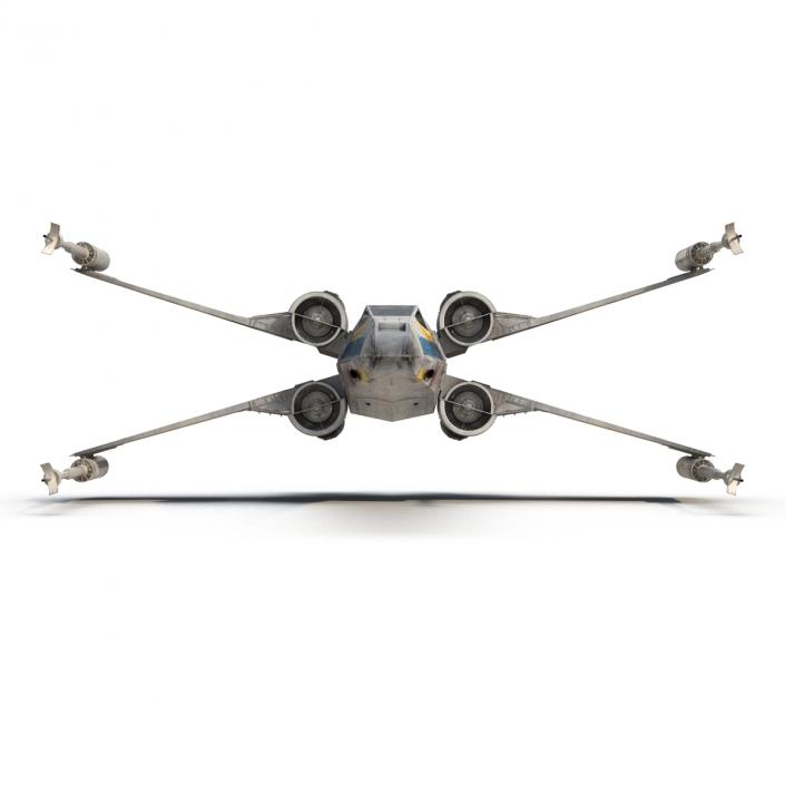 3D Star Wars X-Wing Starfighter Blue model