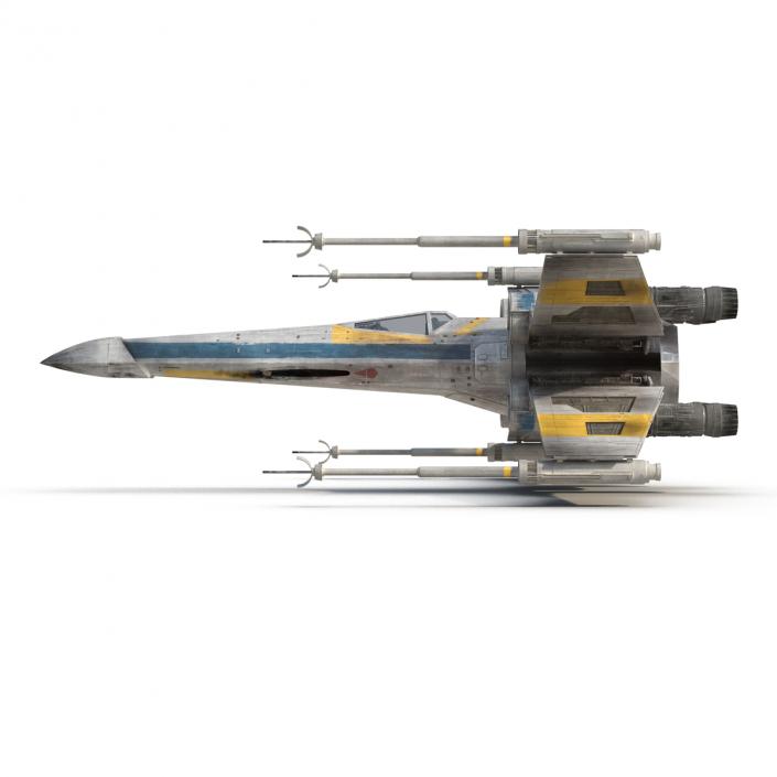 3D Star Wars X-Wing Starfighter Blue model