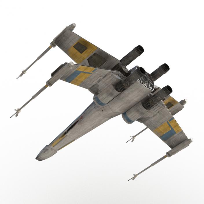 3D Star Wars X-Wing Starfighter Blue model