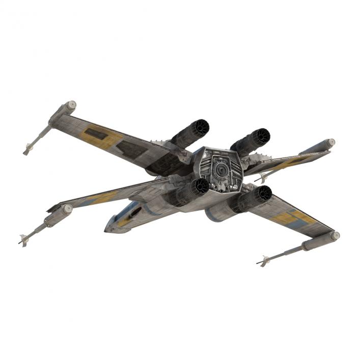 3D Star Wars X-Wing Starfighter Blue model