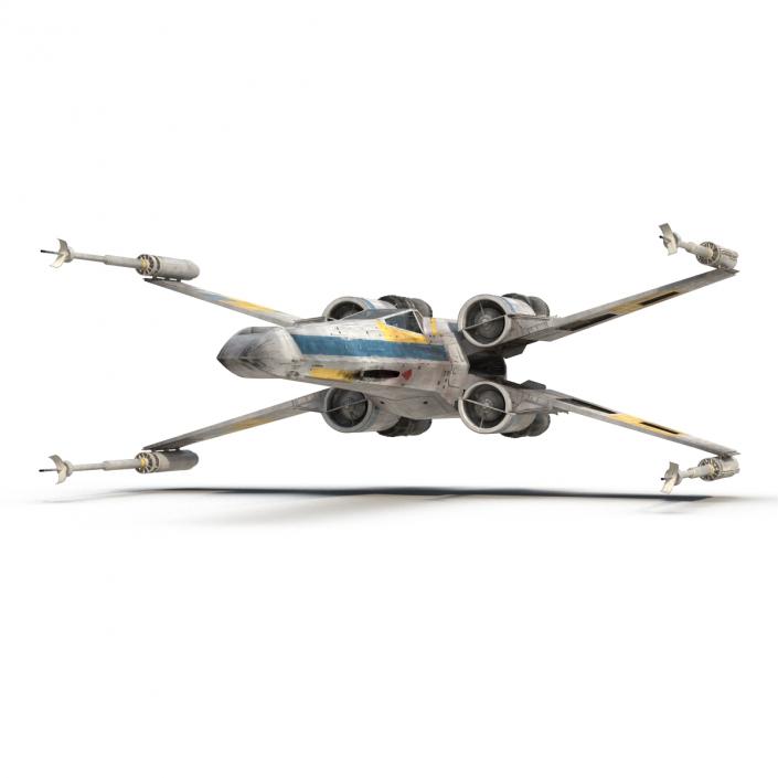 3D Star Wars X-Wing Starfighter Blue model