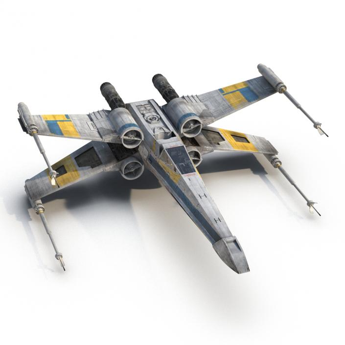 3D Star Wars X-Wing Starfighter Blue model