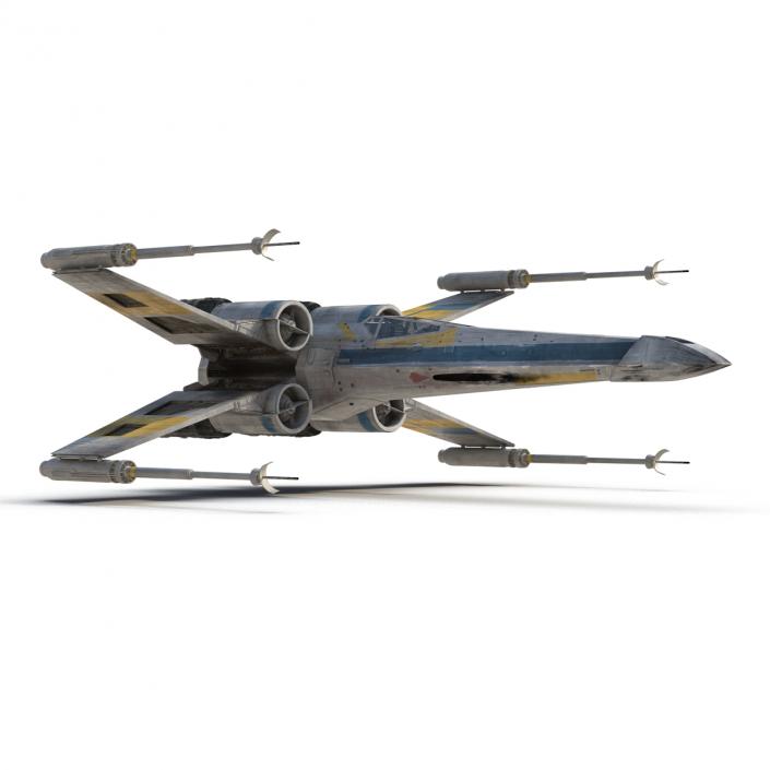 3D Star Wars X-Wing Starfighter Blue model