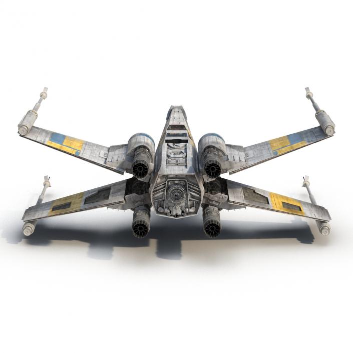 3D Star Wars X-Wing Starfighter Blue model